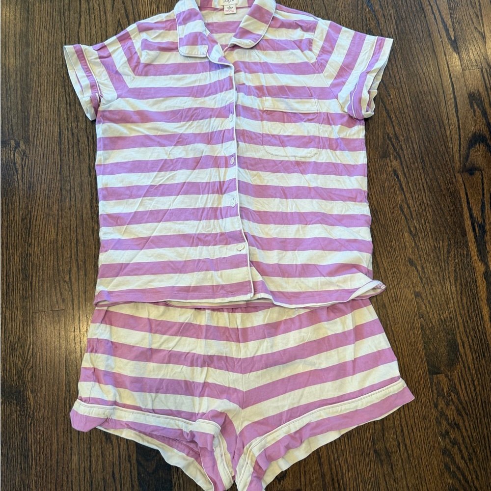 Purple and White Striped Womens Pajamas
